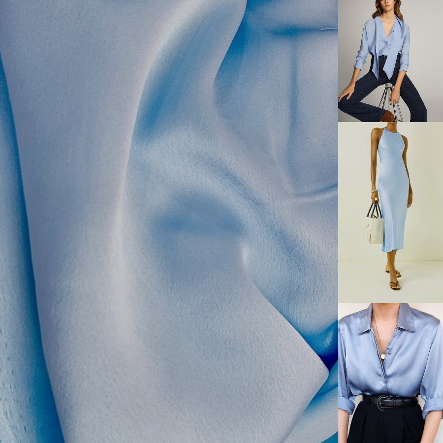 Vải lụa Satin loại 1 mềm, mịn, bóng nhẹ lên áo dài, sơ mi, bộ, váy, đầm (giá bán 0.55m)