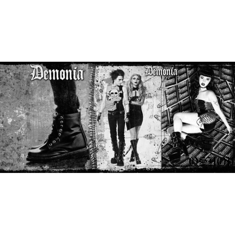 Giày da ankle nam nữ phối khoá đinh tán đế cao 11,4cm phong cách Gothic Dark Punk mã Demonia BEAR-150 FOOTMADE