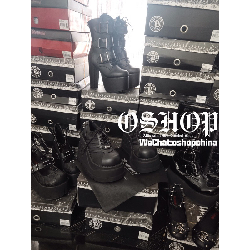 Giày da ankle nam nữ phối khoá đinh tán đế cao 11,4cm phong cách Gothic Dark Punk mã Demonia BEAR-150 FOOTMADE