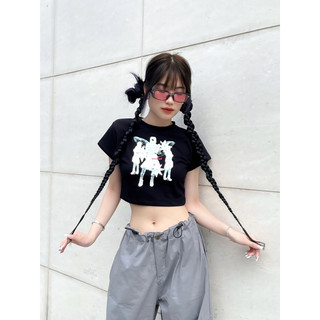 Áo croptop ôm in Angel