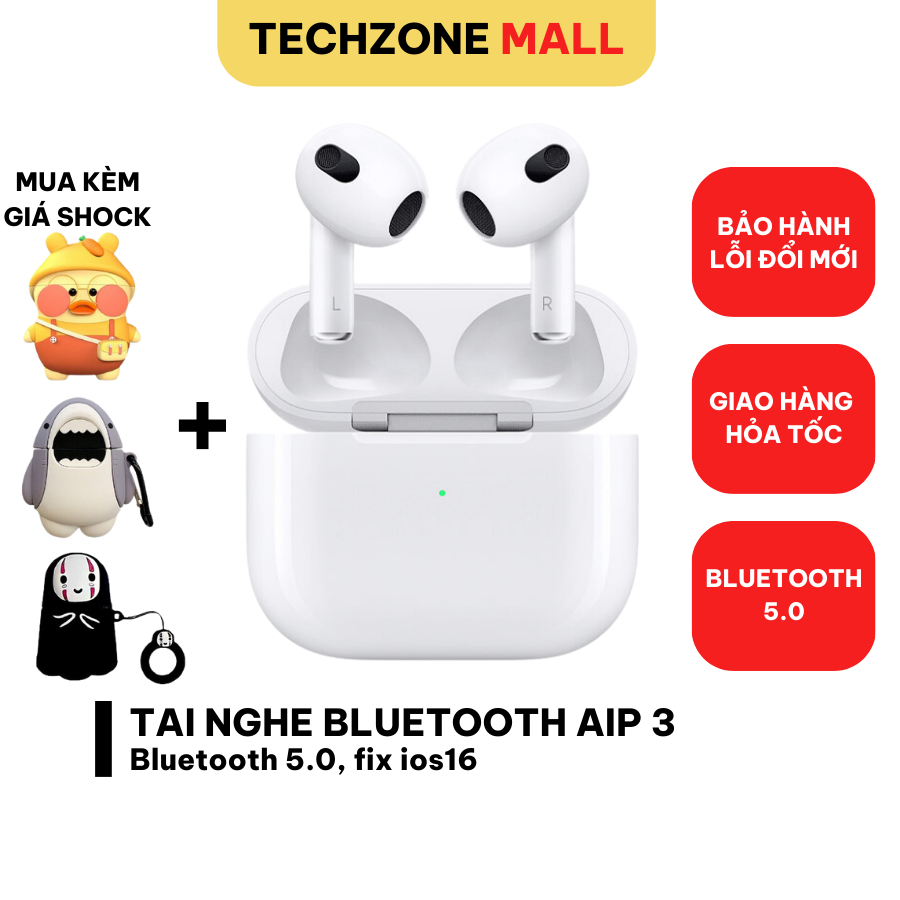 Tai Nghe Bluetooth Không Dây AP3  Âm Thanh To Rõ Pin Trâu Cảm Ứng Chạm Pop Up Kết Nối - TechzoneMall