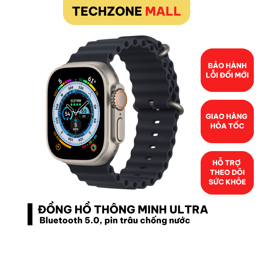 Đồng Hồ Thông Minh Ultra Bản 5.2 Kết Nối Bluetooth Hỗ Trợ Theo Dõi Sức Khỏe, Nghe Gọi, Nhận Thông Báo