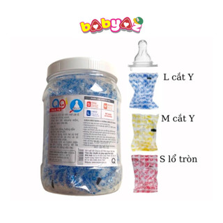 Núm vú cổ hẹp agi hộp 20 cái núm ti cho bé sơ sinh tiêu chuẩn cổ hẹp