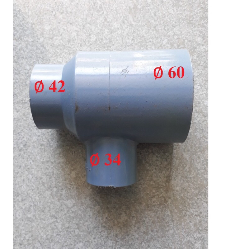 Tê giếng, tê tầng, tê 60 giảm 49, 42, 34 PVC