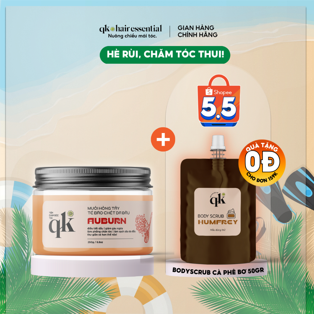 Muối tẩy tế bào chết da đầu Auburn | kiềm dầu giảm bết tóc