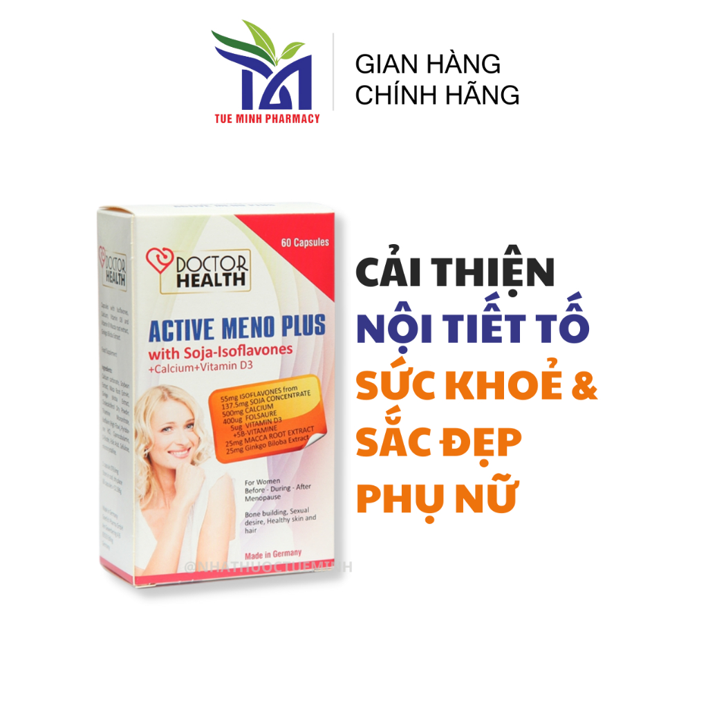 [Chính Hãng] Viên Uống Cân Bằng Nội Tiết Tố Nữ Active Meno Plus (60 viên) Làm Đẹp Da Móng Tóc, Cải Thiện Sức Khỏe Phụ Nữ