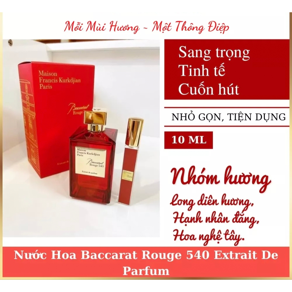 Nước Hoa Nam Nữ Unisex Baccarat Rouge 540 Extrait  Đỏ