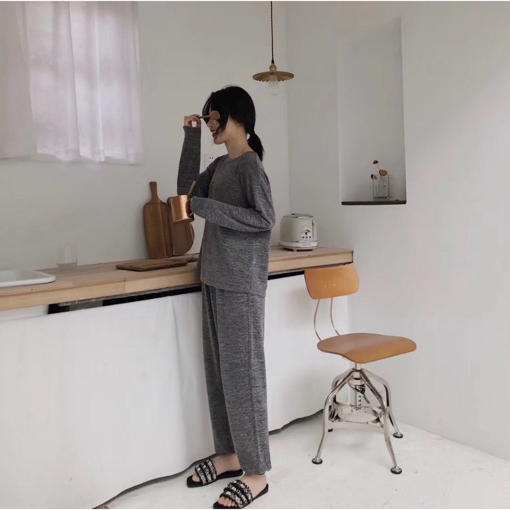 Bộ Ngủ Bộ Đồ Mặc Nhà Vải Len Tiêu Quảng Châu Minxu Shop Đẹp Dày Dặn, Ấm Áp, Siêu Mềm Mịn (Mã DS)