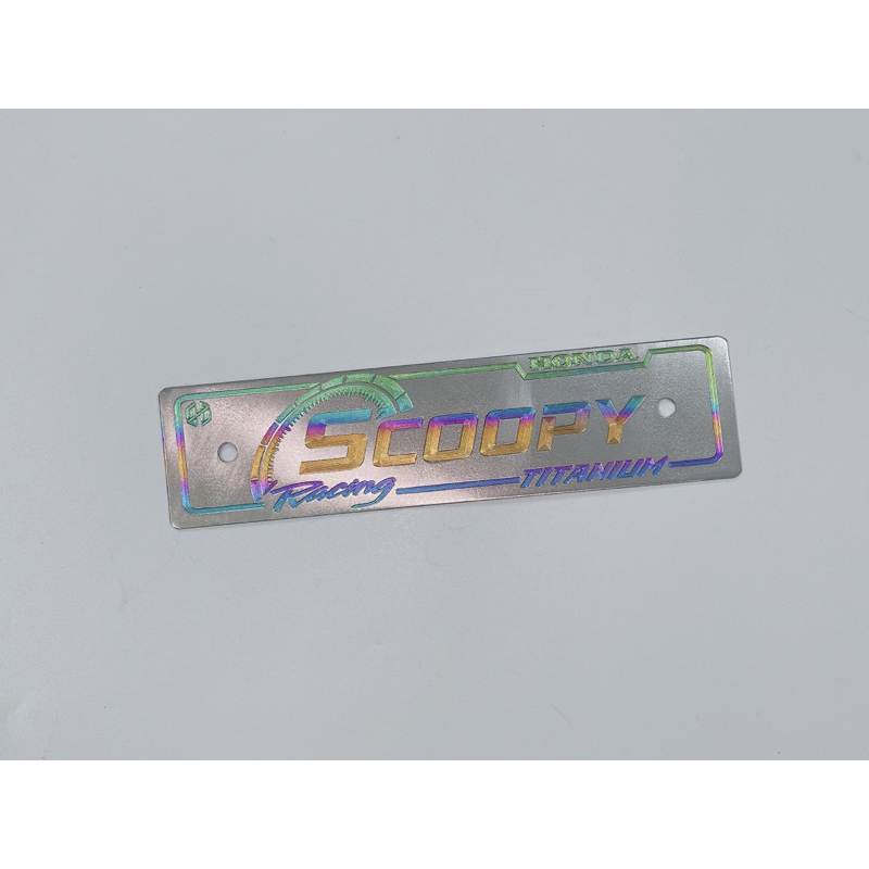 Bảng tên trước Titan xe Scoopy điện phân kèm ốc Salaya hoặc Gr5