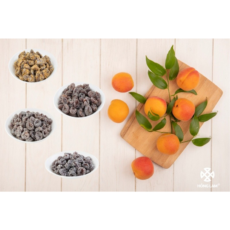 Ô mai mơ Hồng Lam 2 - Ô mai Hồng Lam 11 hàng đường - Hộp 200g/300g/500g