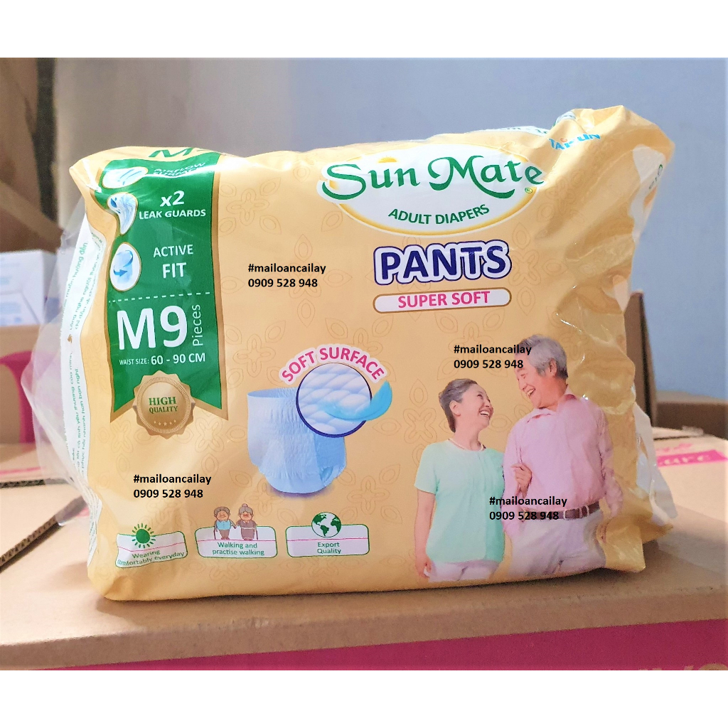 Tã quần người già Sunmate M8--M9 Siêu mềm mại- Siêu khô thoáng