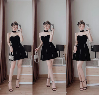 Đầm váy nữ dự tiệc cúp ngực đính cườm kèm vòng cổ siêu xinh, sang chảnh dành cho các nàng đi chơi, dự tiệc  M285 - Yado