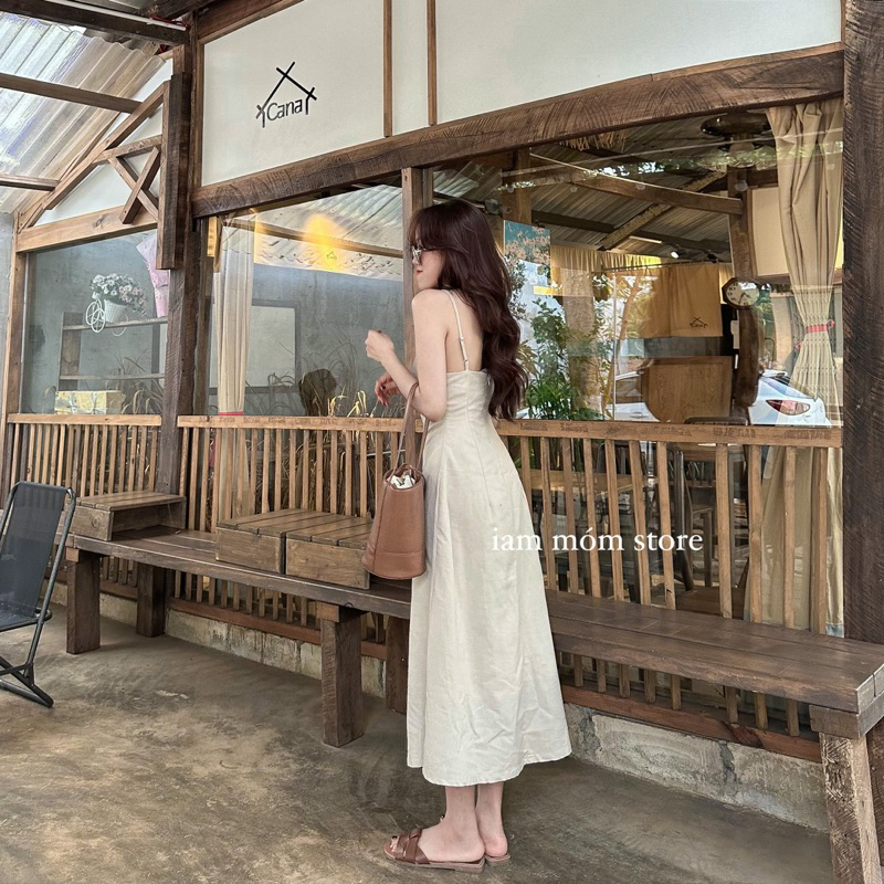 Luia Dress _ Váy dây linen tôn eo dàng dài