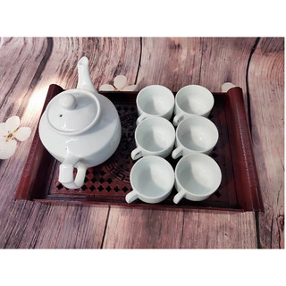 Bộ 6 chén Bát Tràng dáng vuông