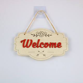 Bảng gỗ trang trí cửa hàng shop chữ Welcome
