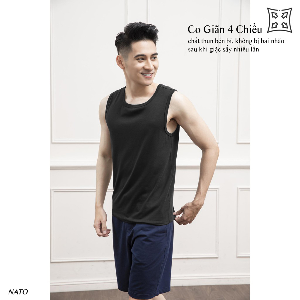 Áo Thun BA LỖ Nam Vải Cotton 100% Cao Cấp Tank Top Sát Nách Basic Đẹp Màu Trắng Đen Đỏ Xanh Navy Trơn Co Giãn NATO