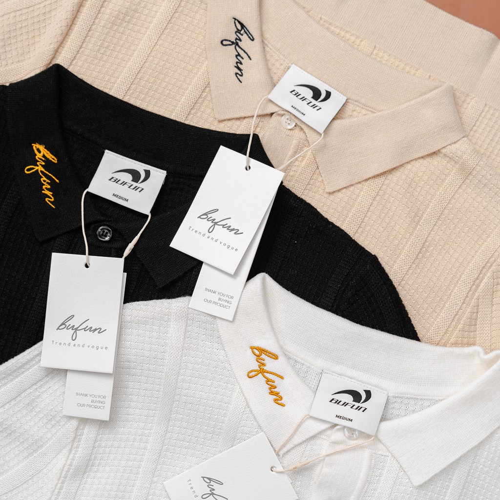 Áo Polo dệt kim KNIT Bufun Form Regular màu be