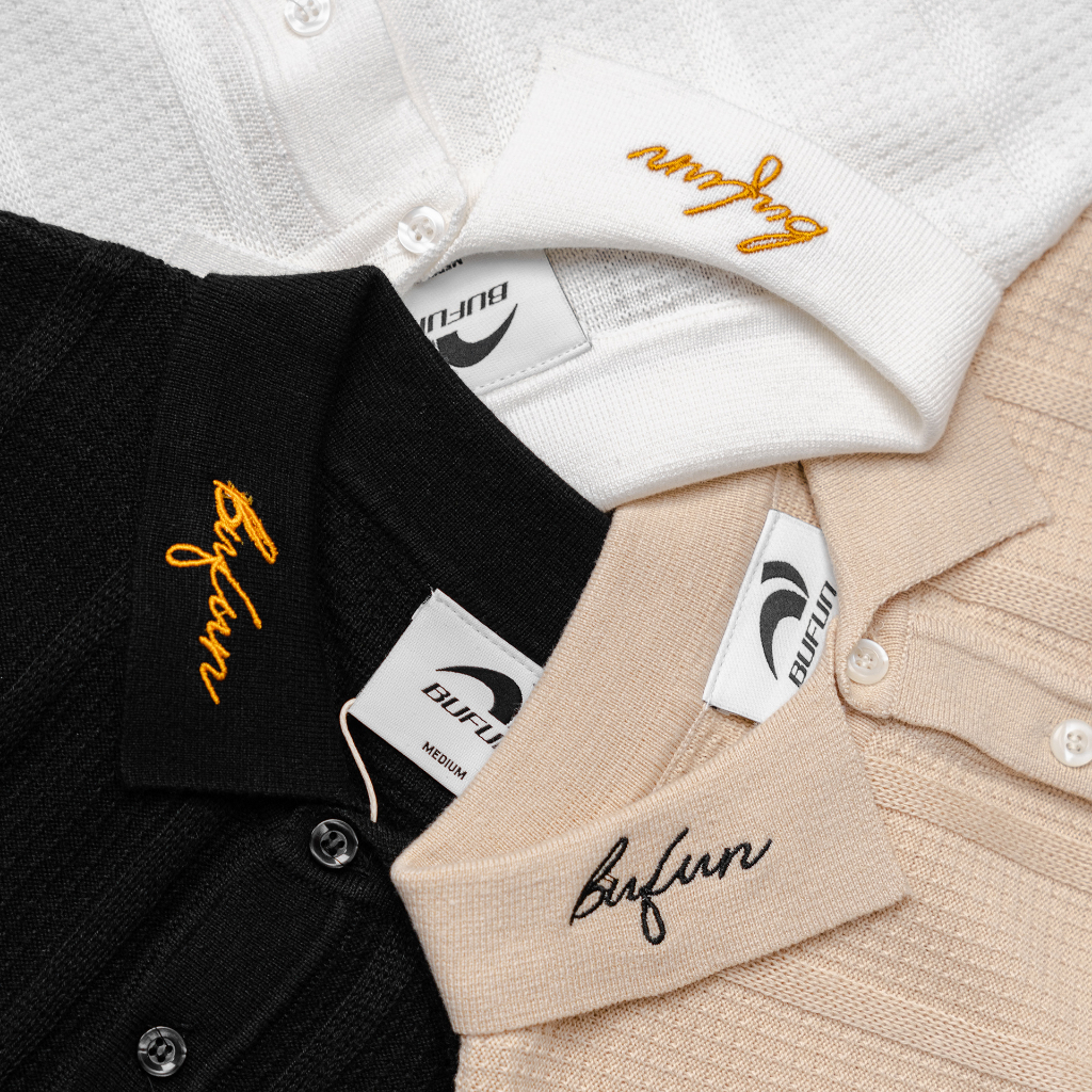 Áo Polo dệt kim KNIT Bufun Form Regular màu be