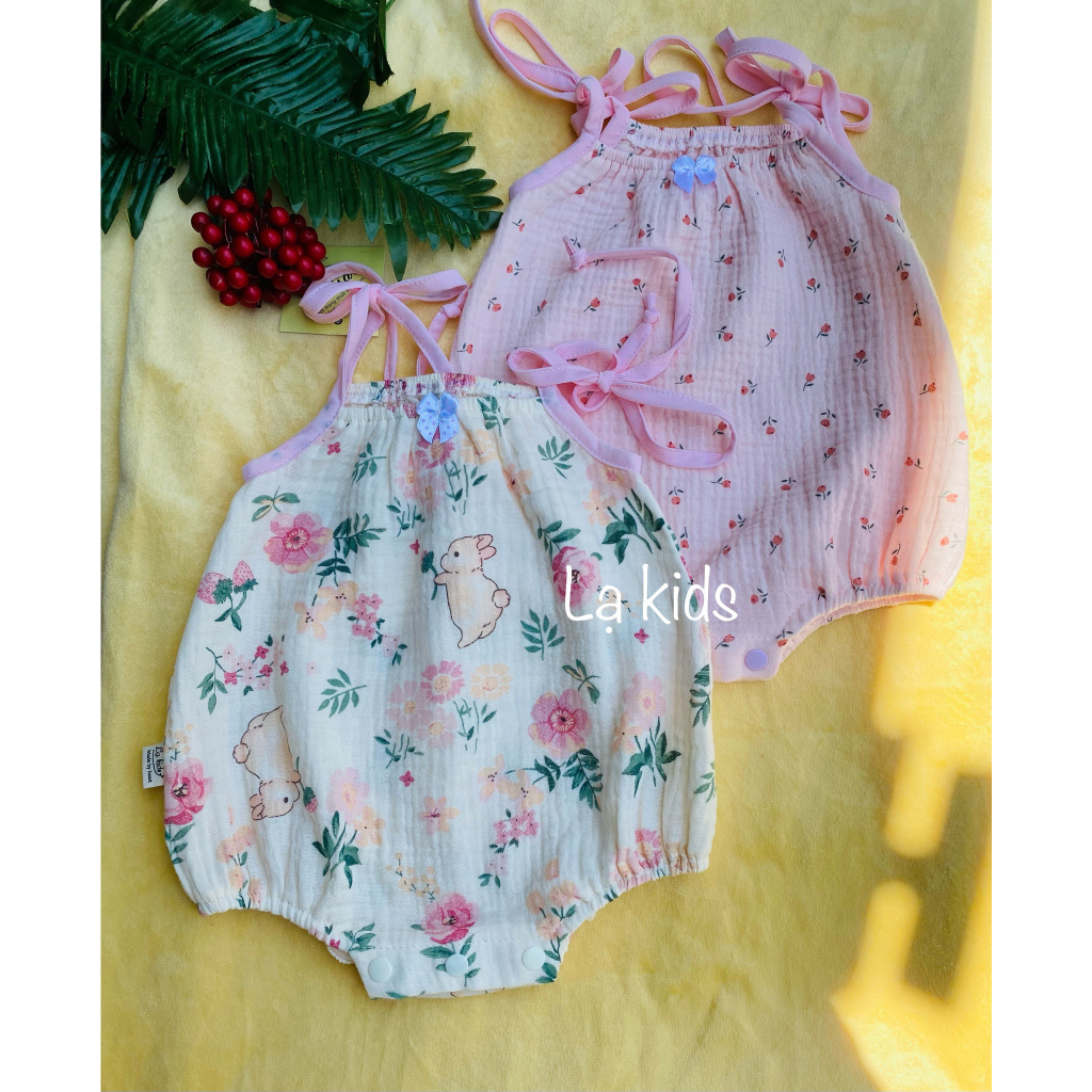 Body mùa hè cho bé gái , xô muslin siêu mát