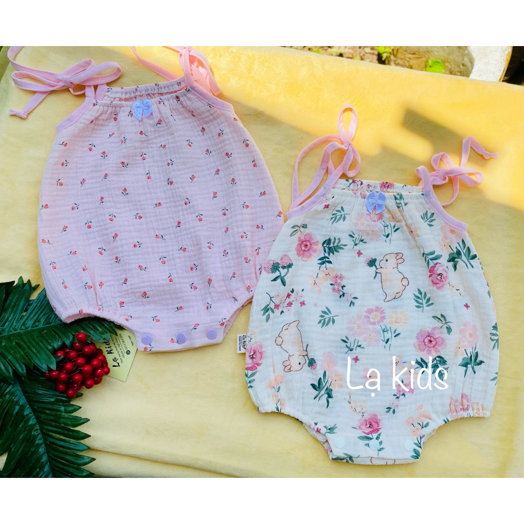 Body mùa hè cho bé gái , xô muslin siêu mát