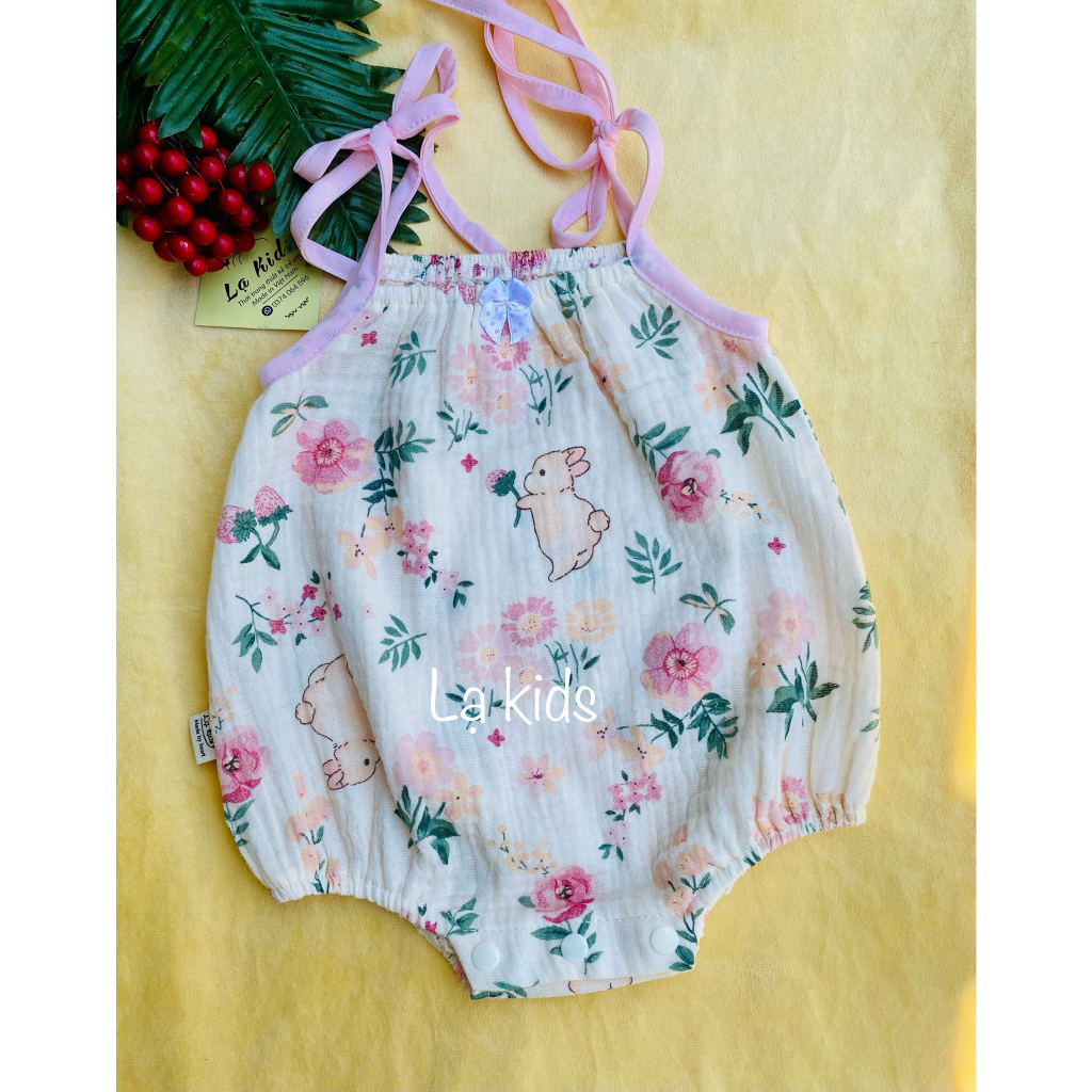 Body mùa hè cho bé gái , xô muslin siêu mát