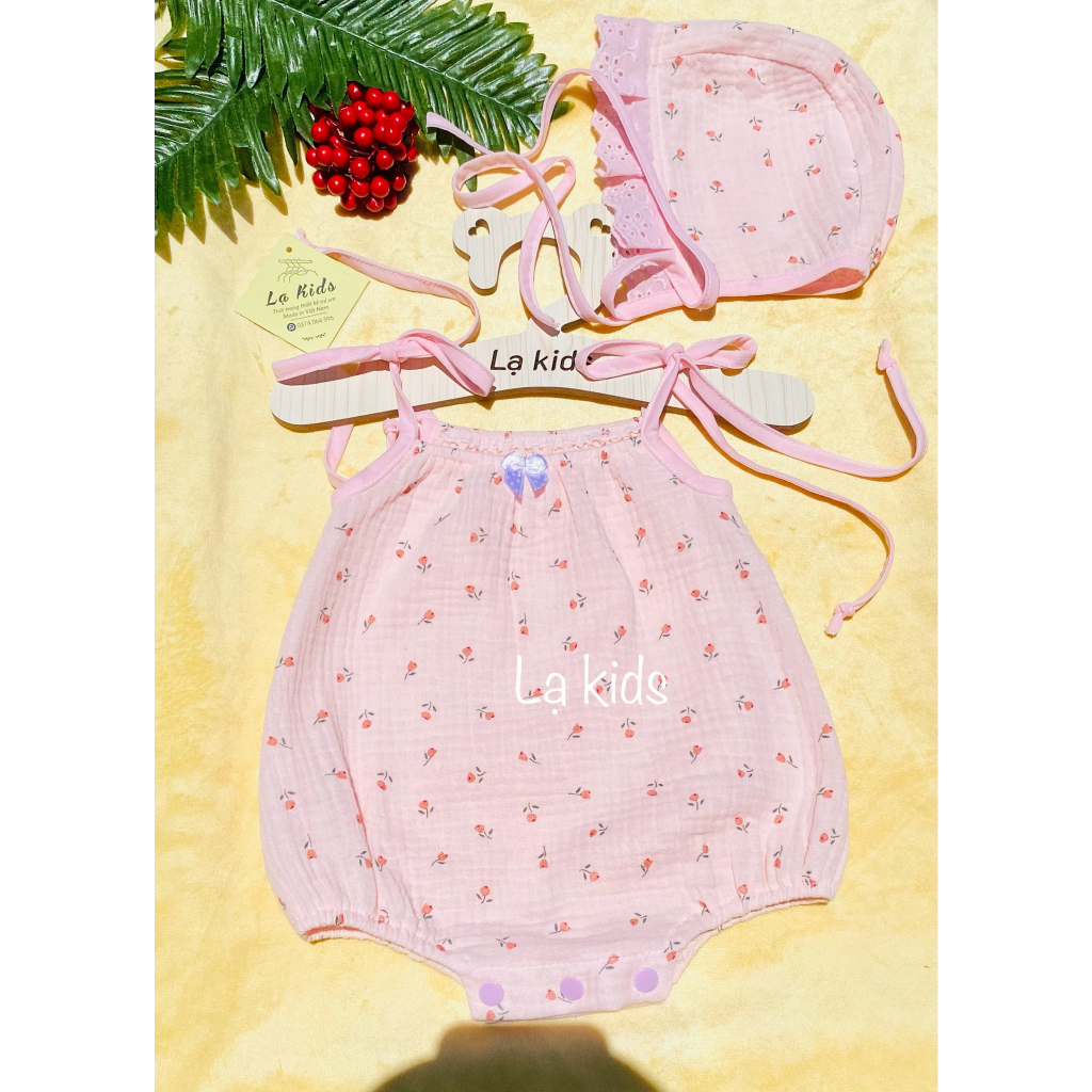 Body mùa hè cho bé gái , xô muslin siêu mát