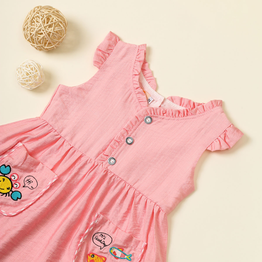 Váy hè cho bé gái 8kg đến 40kg YOYOKIDS, kiểu dáng babydoll thiết kế cánh tiên may 2 lớp thấm hút mồ hôi cho bé