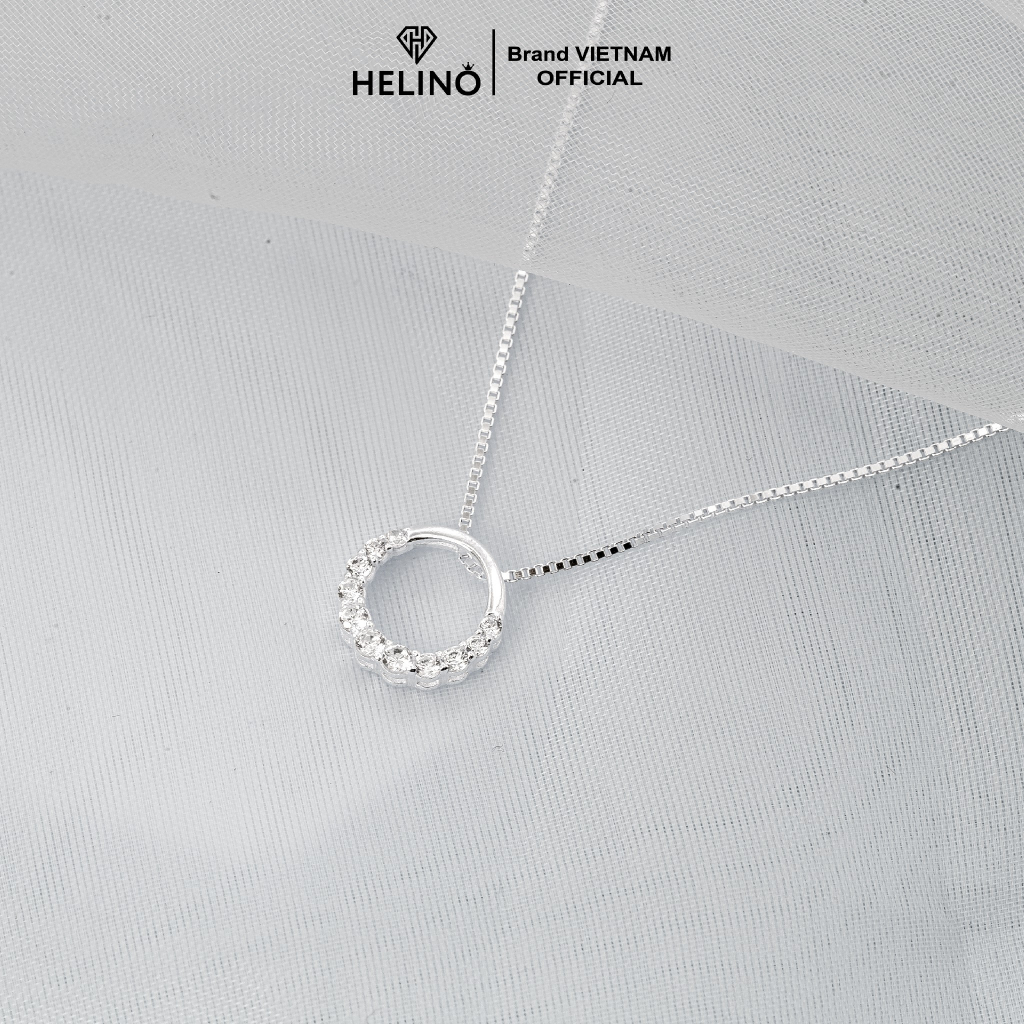 Dây chuyền bạc nữ HELINO nửa đường tròn đính đá lấp lánh C16