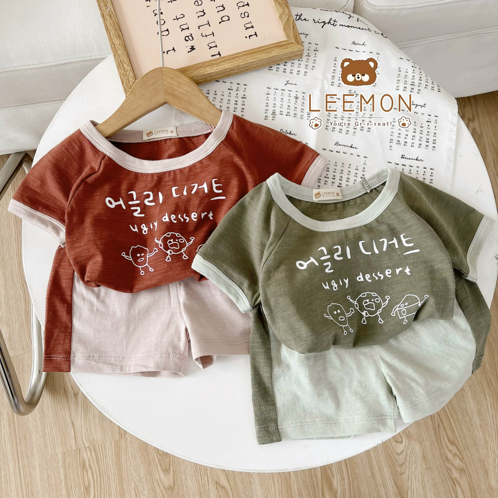Bộ quần áo bé trai LEEMON 016B quần áo cho bé chất cotton xược mềm mại,an toàn với da bé,GOMEE KIDS