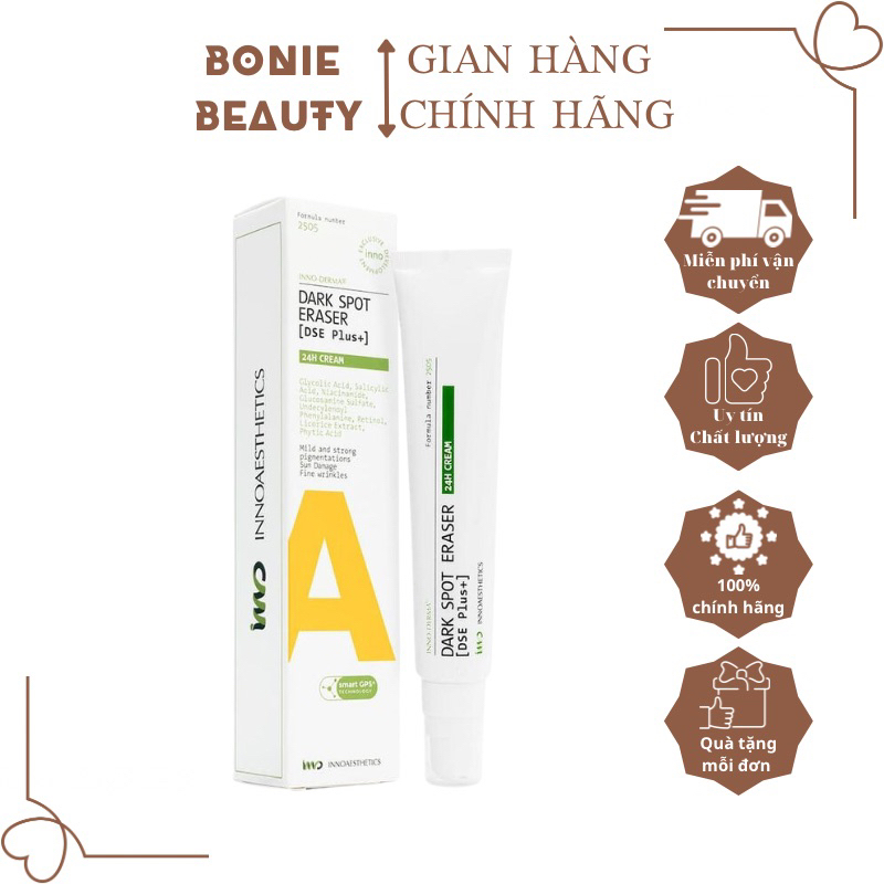 Kem Phân Giải Sắc Tố Xoá Thâm Sạm Nám Đồi Mồi, Trắng Sáng Da Innoaesthetics Dark Spot Eraser Inno-Derma - 50g.