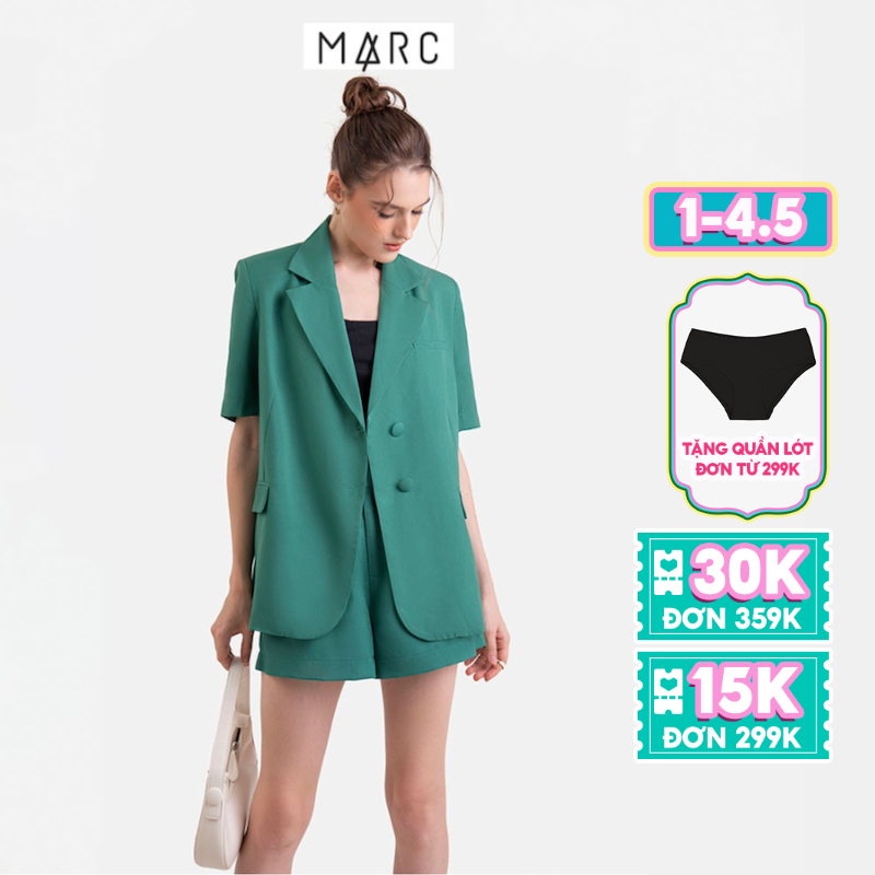 Áo blazer nữ Áo vest tay ngắn nữ MARC FASHION phối túi giả trẻ trung CBNH112822 | BigBuy360 - bigbuy360.vn