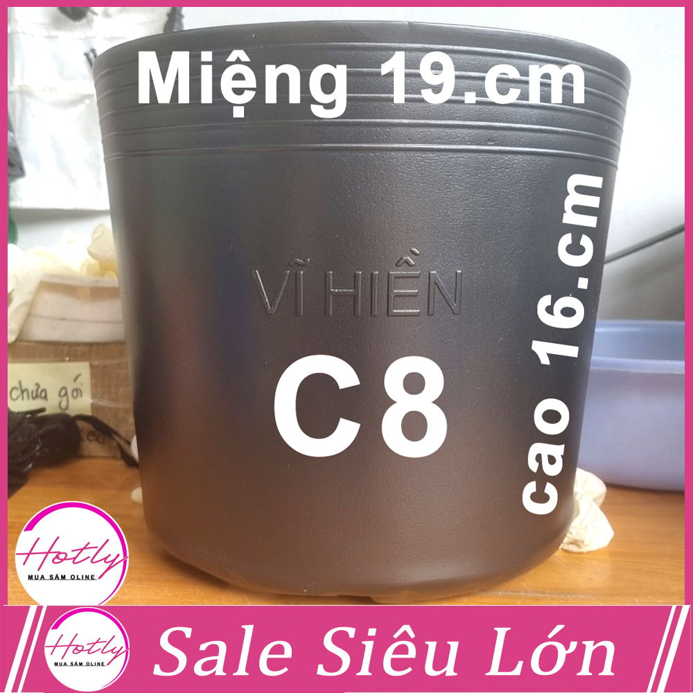 50 Chậu nhựa C8 19x16cm trồng cây ăn trái và hoa,bền 10 năm-77102