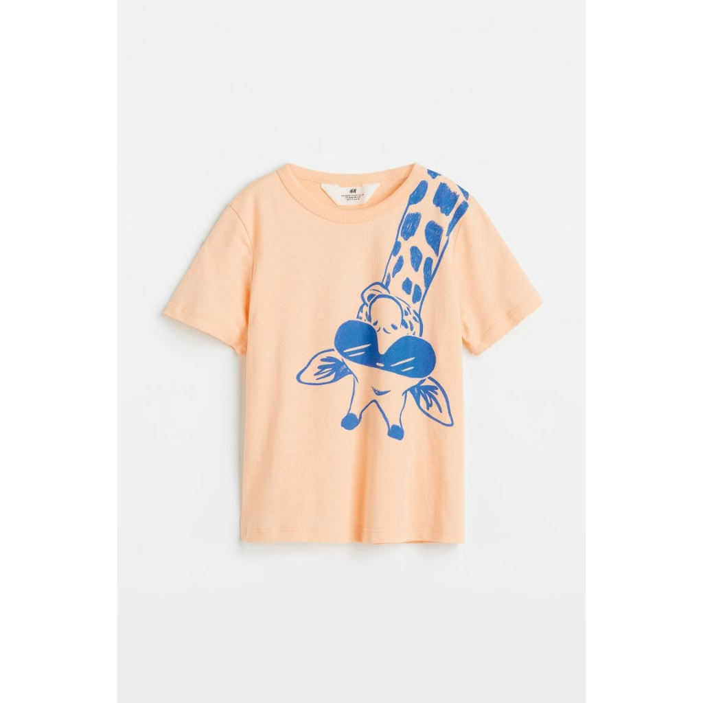 Áo phông ngựa vằn tê giác xám anchor cam HM H&M_hàng chính hãng authentic