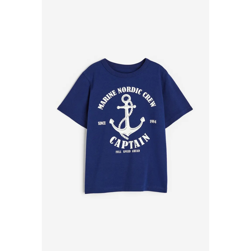 Áo phông ngựa vằn tê giác xám anchor cam HM H&M_hàng chính hãng authentic