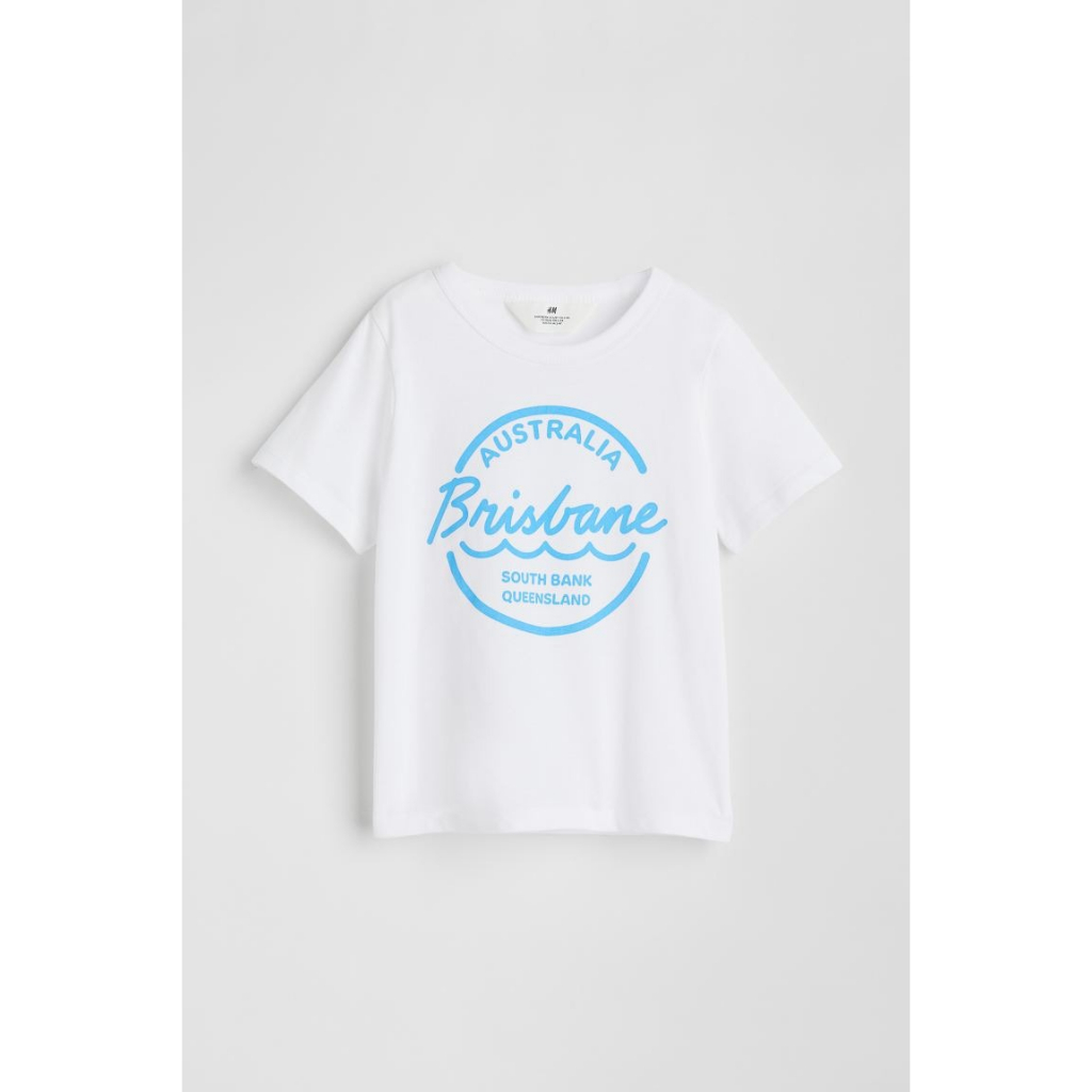 Áo phông ngựa vằn tê giác xám anchor cam HM H&M_hàng chính hãng authentic