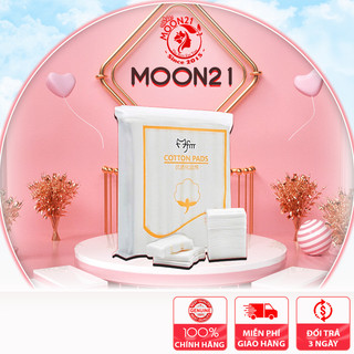 Bông tẩy trang 222 miếng Cotton Pad Jieya MOON21 3 lớp 100% sợi bông tự nhiên dập viền không xơ làm sạch make up bụi bẩn