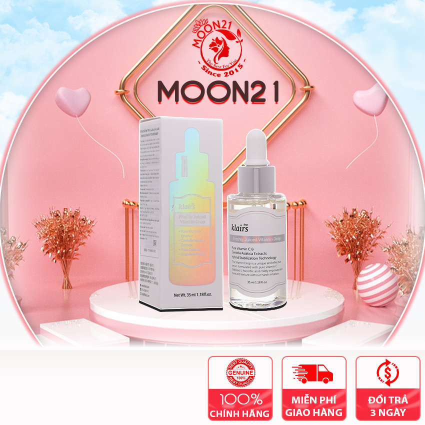 Tinh Chất Serum Vitamin C Klairs MOON21 Freshly Juiced Vitamin Drop 35ml Mờ Thâm Mụn Dưỡng Trắng Trẻ Hóa Da