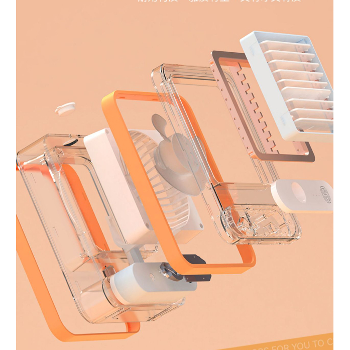 Quạt để bàn mini 💥FREESHIP💥 Quạt phun sương mini kèm đèn để bàn nhiều màu