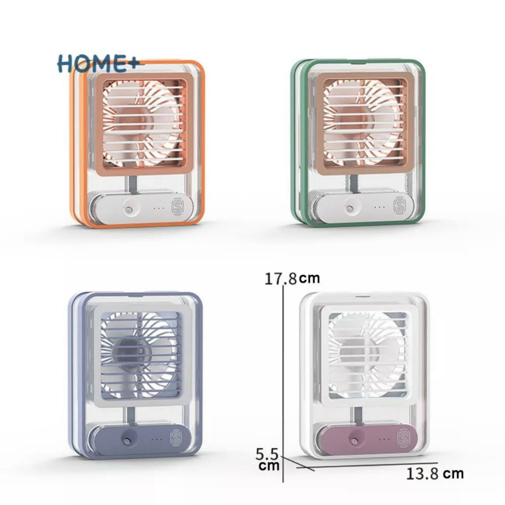 Quạt để bàn mini 💥FREESHIP💥 Quạt phun sương mini kèm đèn để bàn nhiều màu