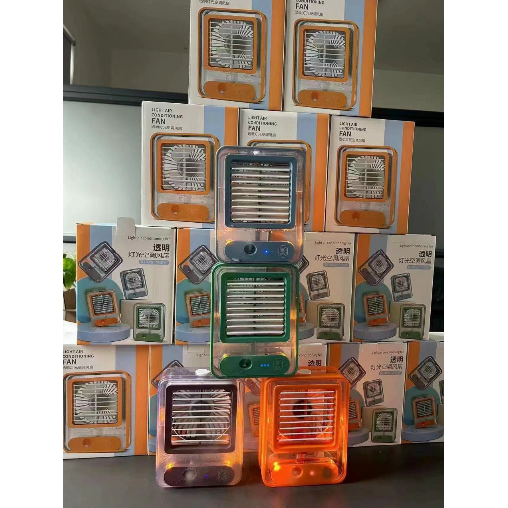 Quạt để bàn mini 💥FREESHIP💥 Quạt phun sương mini kèm đèn để bàn nhiều màu