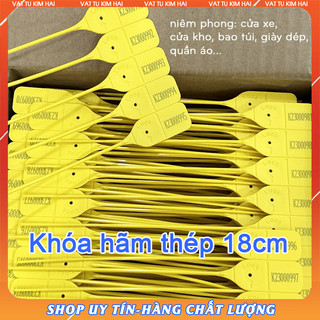 Gói 50 seal khóa kẹp chì nhựa niêm phong 18cm, có seri, niêm phong xe tải, cửa kho, bao túi mẫu, cửa tủ