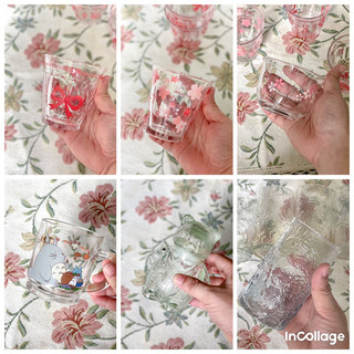 Gốm nhật - Ly/cốc thuỷ tinh hoạ tiết vintage cực xinh