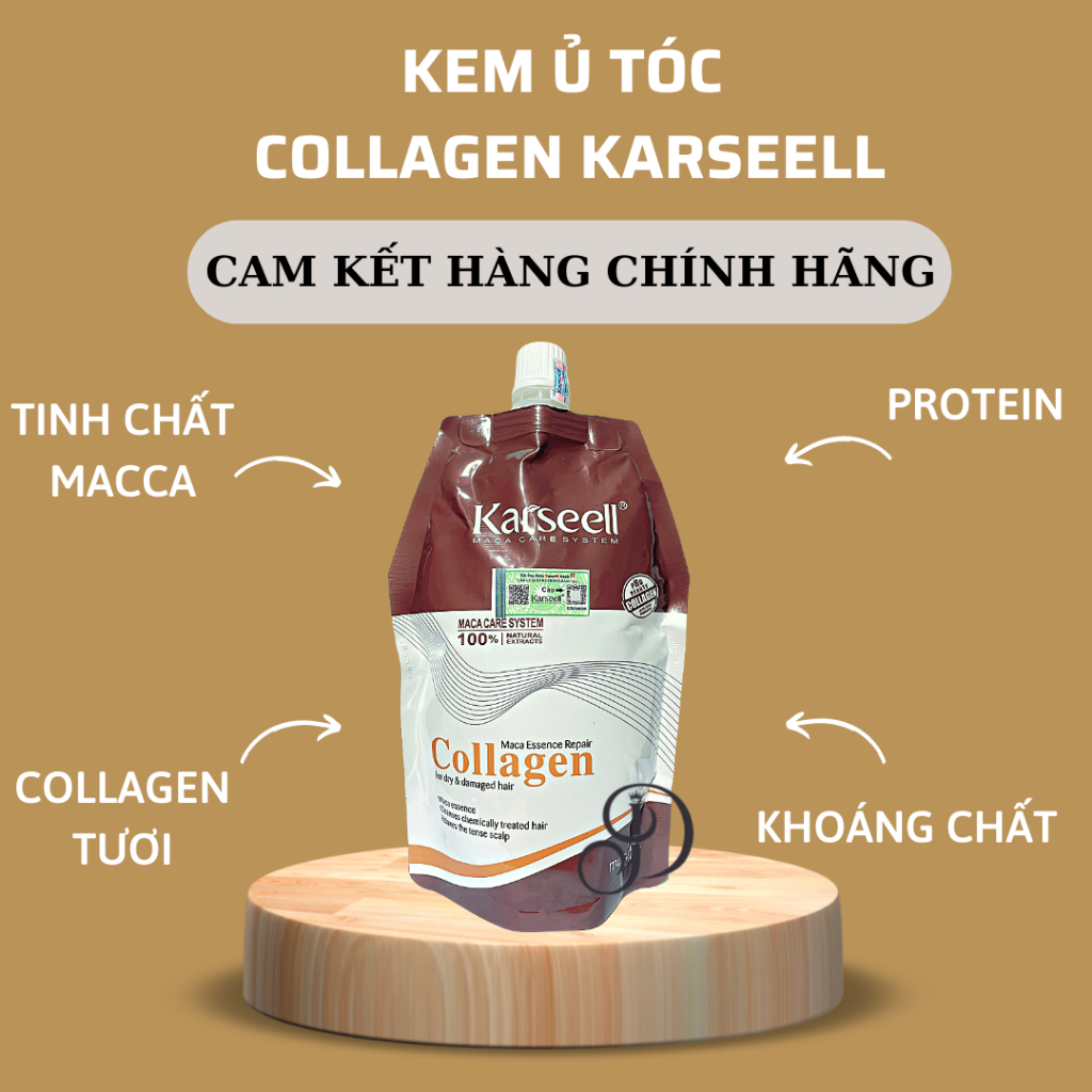 Kem ủ tóc Karseell Maca Power Collagen 500ml phục hồi hư tổn tái tạo cấu trúc tóc siêu mượt hương nước hoa chính hãng