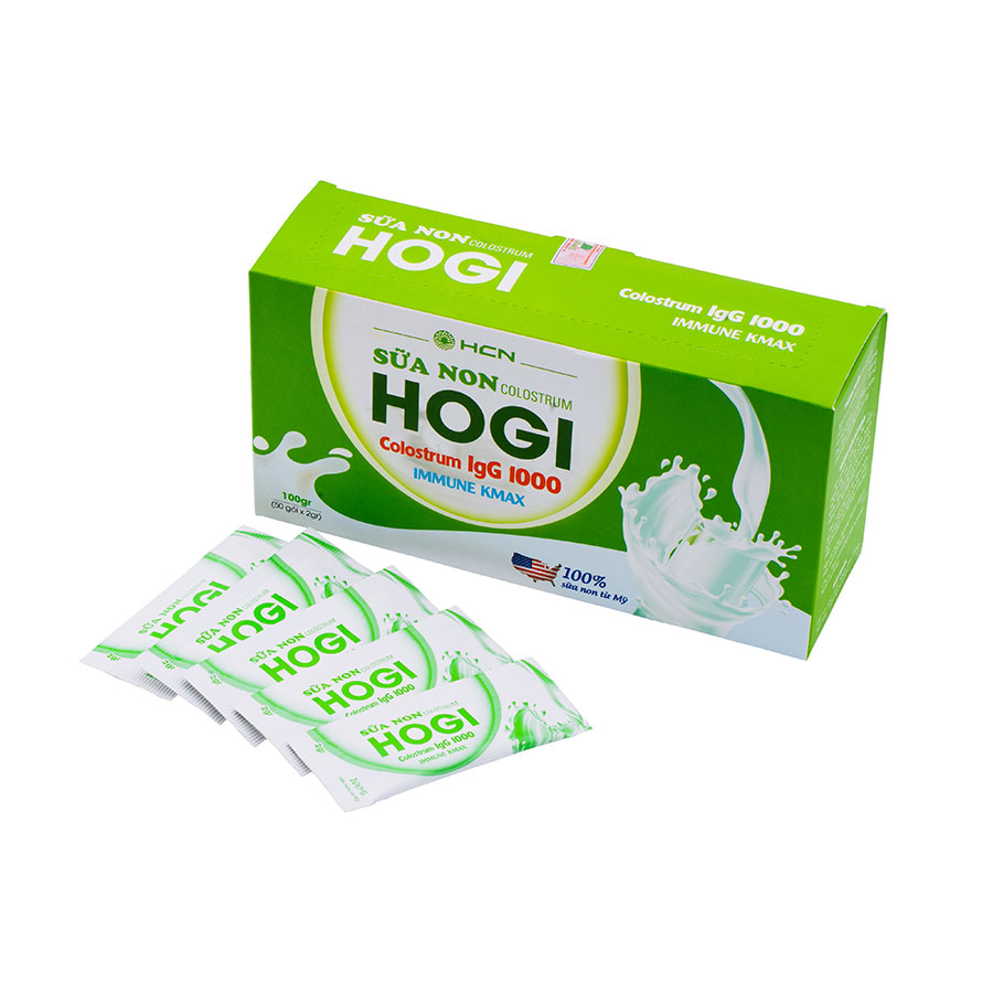 Sữa Non Hogi HCN Colostrum IgG 1000 Cung Cấp Dinh Dưỡng Tốt Cho Bà Bầu (50 gói x2gr)