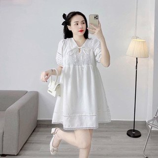 Đầm bigsize dáng babydoll phối ren duyên dáng ( Thời trang Vicky G - Anitagreen ) HN0523
