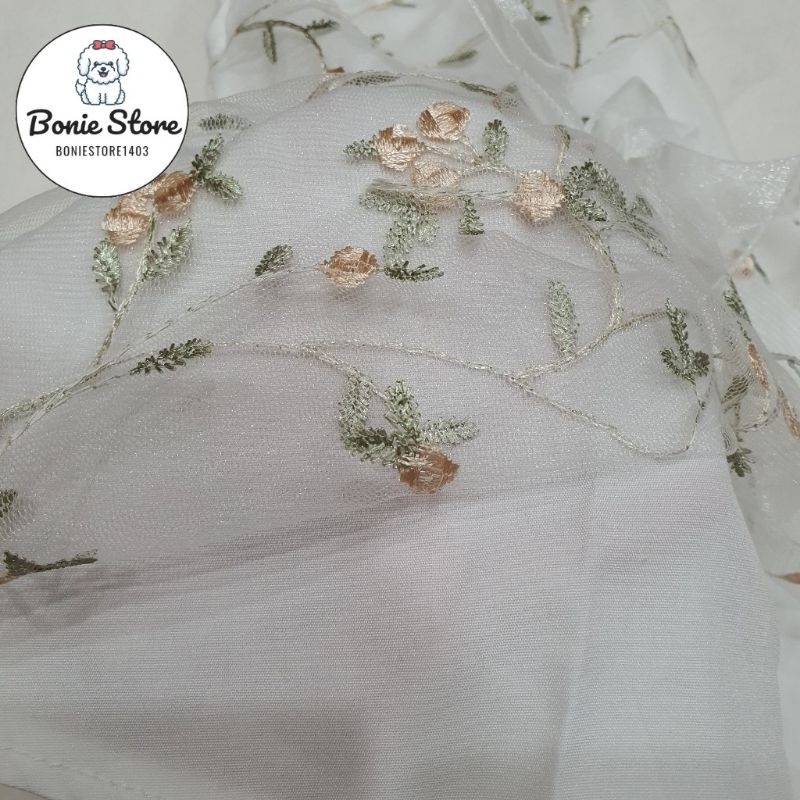 Đầm Váy Công Chúa Váy Cưới Chó Mèo Thú Cưng Thêu Hoa Lá Đính Nơ Xuân Hè