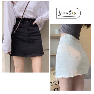 Chân váy kaki ôm gấu rách tua rua