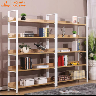 Kệ phòng khách, kệ văn phòng - phòng làm việc, kệ sách, kệ túi, kệ mỹ phẩm, kệ gỗ khung sắt VNH - 501