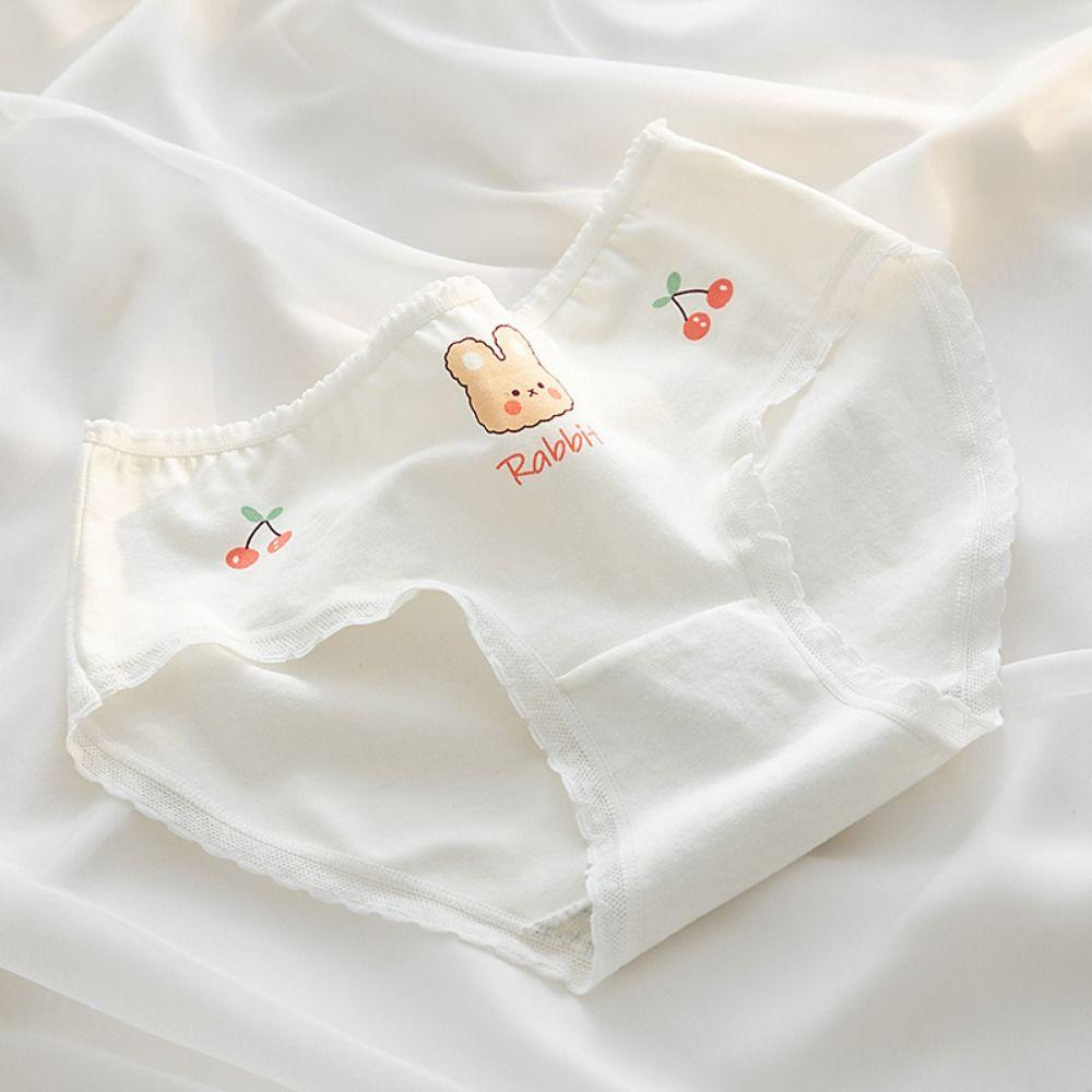 Quần Lót Cotton Lưng Vừa Phong Cách Retro Nhật Bản Đáng Yêu Cho Nữ 7177