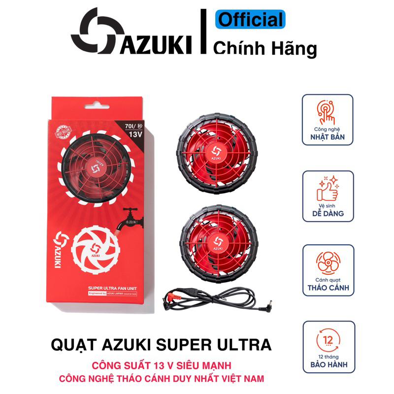 Quạt Không Chổi Than AZUKI-ULTRA 2023 Dòng 13V Tháo Cánh Duy Nhất Việt Nam, Chất Lượng, Siêu êm [ BH 12 Tháng ]